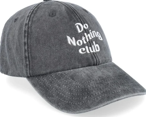 Do Nothing Club Washed Black Dad Cap - Iconic