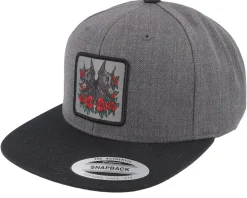 Dobermann & Roses Charcoal/Black Snapback - Iconic