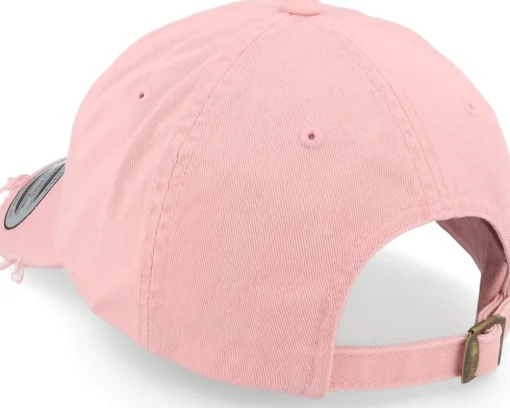 Dolphin On Waves Patch Pink Destroyed Dad Cap - Abducted