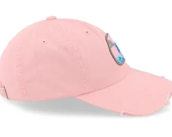 Dolphin On Waves Patch Pink Destroyed Dad Cap - Abducted
