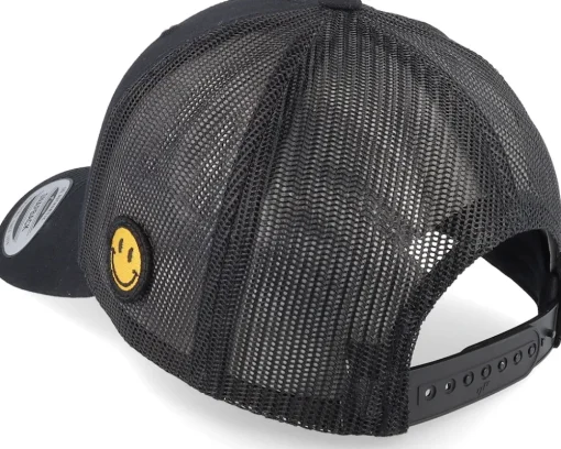 Donut Smiley Face Retro Black Trucker - Iconic