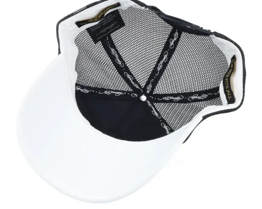 Double Dragon Twill Front Mesh White/Black Trucker - Ed Hardy