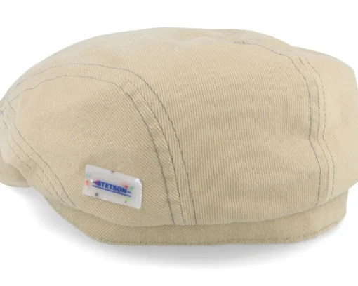 Driver Cap Cotton Sustainable Beige Flat Cap - Stetson