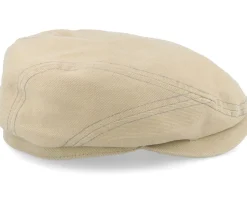 Driver Cap Cotton Sustainable Beige Flat Cap - Stetson