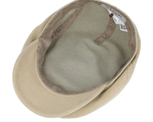 Driver Cap Cotton Sustainable Beige Flat Cap - Stetson