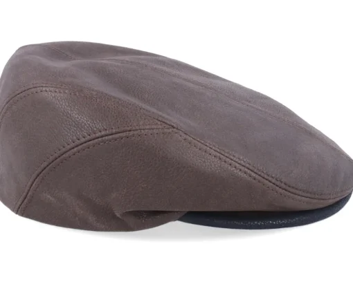 Driver Cap Cowhide Brown Flat Cap - Stetson