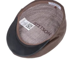Driver Cap Cowhide Brown Flat Cap - Stetson