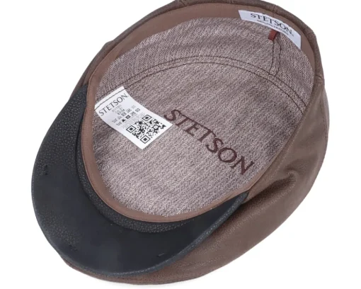 Driver Cap Cowhide Brown Flat Cap - Stetson