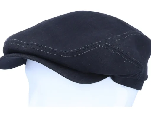 Driver Cap Linen 1 Black Flat Cap - Stetson