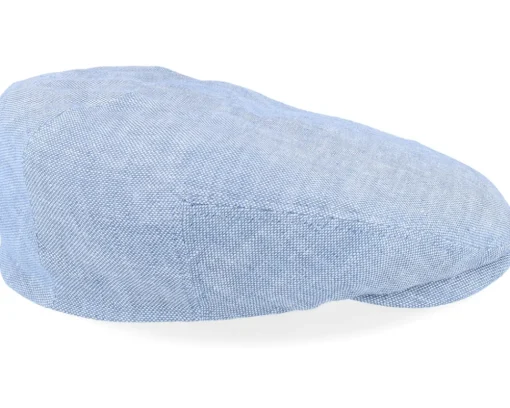 Driver Cap Linen Light Blue Flat Cap - Stetson