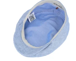 Driver Cap Linen Light Blue Flat Cap - Stetson