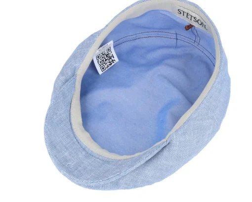 Driver Cap Linen Light Blue Flat Cap - Stetson