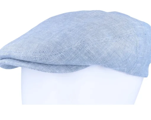 Driver Cap Linen Light Blue Flat Cap - Stetson