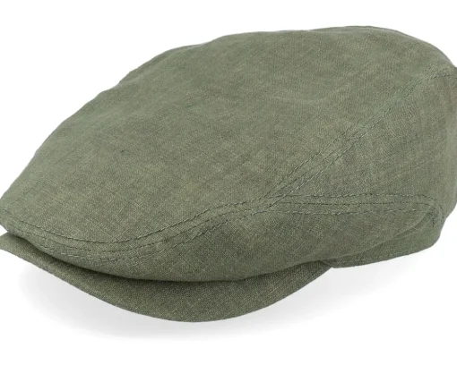 Driver Cap Linen Olive Flat Cap - Stetson