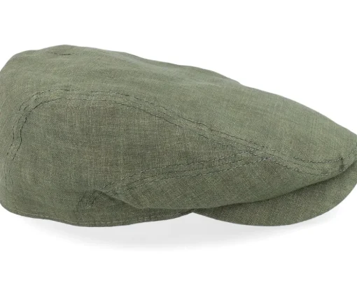 Driver Cap Linen Olive Flat Cap - Stetson