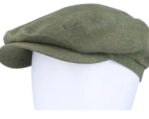 Driver Cap Linen Olive Flat Cap - Stetson