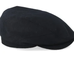 Driver Cap Virgin Wool/Casmere Black Flat Cap - Stetson