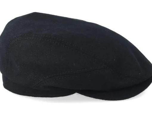 Driver Cap Virgin Wool/Casmere Black Flat Cap - Stetson