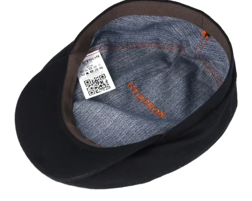Driver Cap Virgin Wool/Casmere Black Flat Cap - Stetson