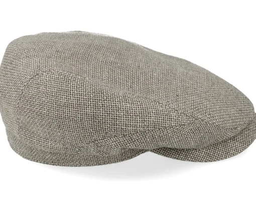 Driver Cap Virgin Wool/Linen Light Grey Flat Cap - Stetson