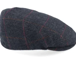 Driver Cap Wool Grey Herringbone Flat Cap - Stetson
