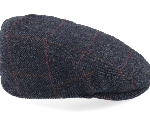 Driver Cap Wool Grey Herringbone Flat Cap - Stetson