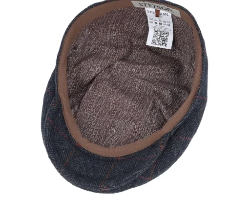 Driver Cap Wool Grey Herringbone Flat Cap - Stetson