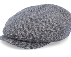 Driver Cap Wool Herringbone Fishgrat Brown Flat Cap - Stetson