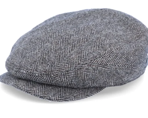 Driver Cap Wool Herringbone Fishgrat Brown Flat Cap - Stetson