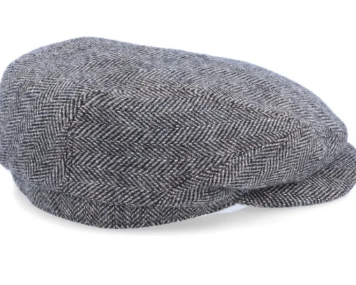 Driver Cap Wool Herringbone Fishgrat Brown Flat Cap - Stetson