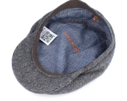 Driver Cap Wool Herringbone Fishgrat Brown Flat Cap - Stetson