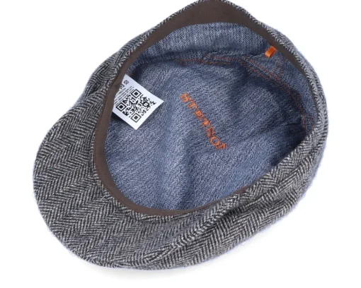 Driver Cap Wool Herringbone Fishgrat Brown Flat Cap - Stetson
