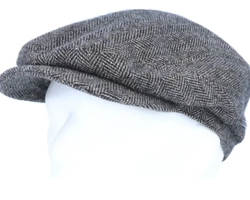 Driver Cap Wool Herringbone Fishgrat Brown Flat Cap - Stetson