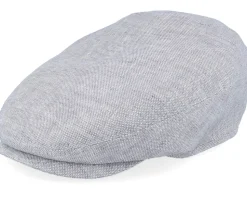 Driver Linen Light Grey Flat Cap - Stetson