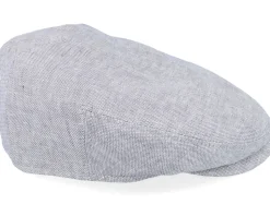 Driver Linen Light Grey Flat Cap - Stetson