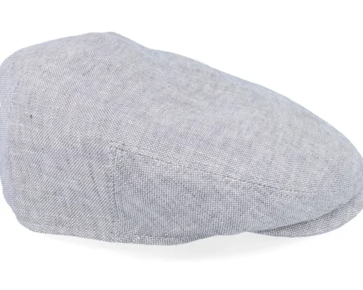 Driver Linen Light Grey Flat Cap - Stetson