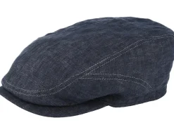 Driver Linen Navy Flat Cap - Stetson