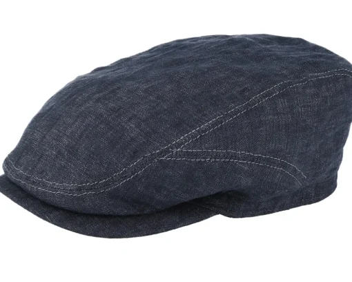 Driver Linen Navy Flat Cap - Stetson