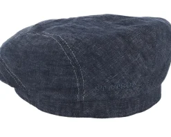Driver Linen Navy Flat Cap - Stetson