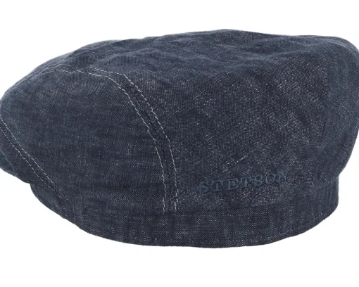 Driver Linen Navy Flat Cap - Stetson