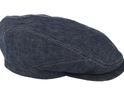 Driver Linen Navy Flat Cap - Stetson