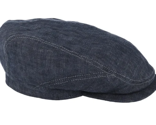 Driver Linen Navy Flat Cap - Stetson