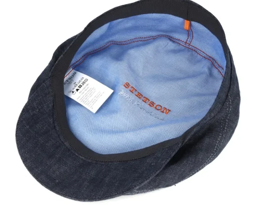 Driver Linen Navy Flat Cap - Stetson