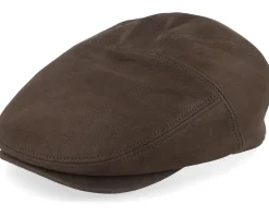 Driver Sheepskin Espresso Flat Cap - Stetson