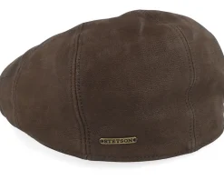 Driver Sheepskin Espresso Flat Cap - Stetson