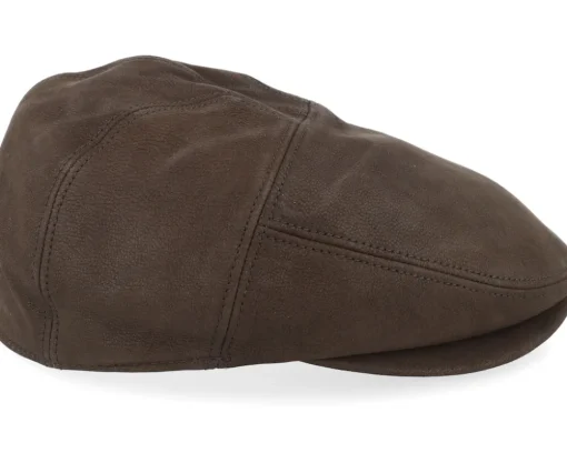 Driver Sheepskin Espresso Flat Cap - Stetson
