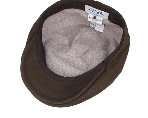 Driver Sheepskin Espresso Flat Cap - Stetson
