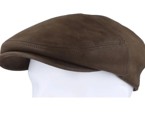 Driver Sheepskin Espresso Flat Cap - Stetson