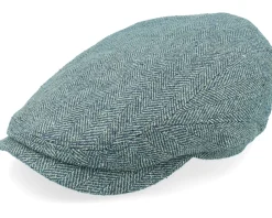 Driver Silk Green/Blue Herringbone Flat Cap - Stetson