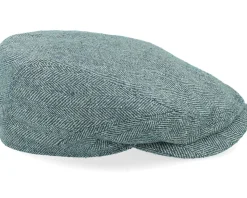 Driver Silk Green/Blue Herringbone Flat Cap - Stetson